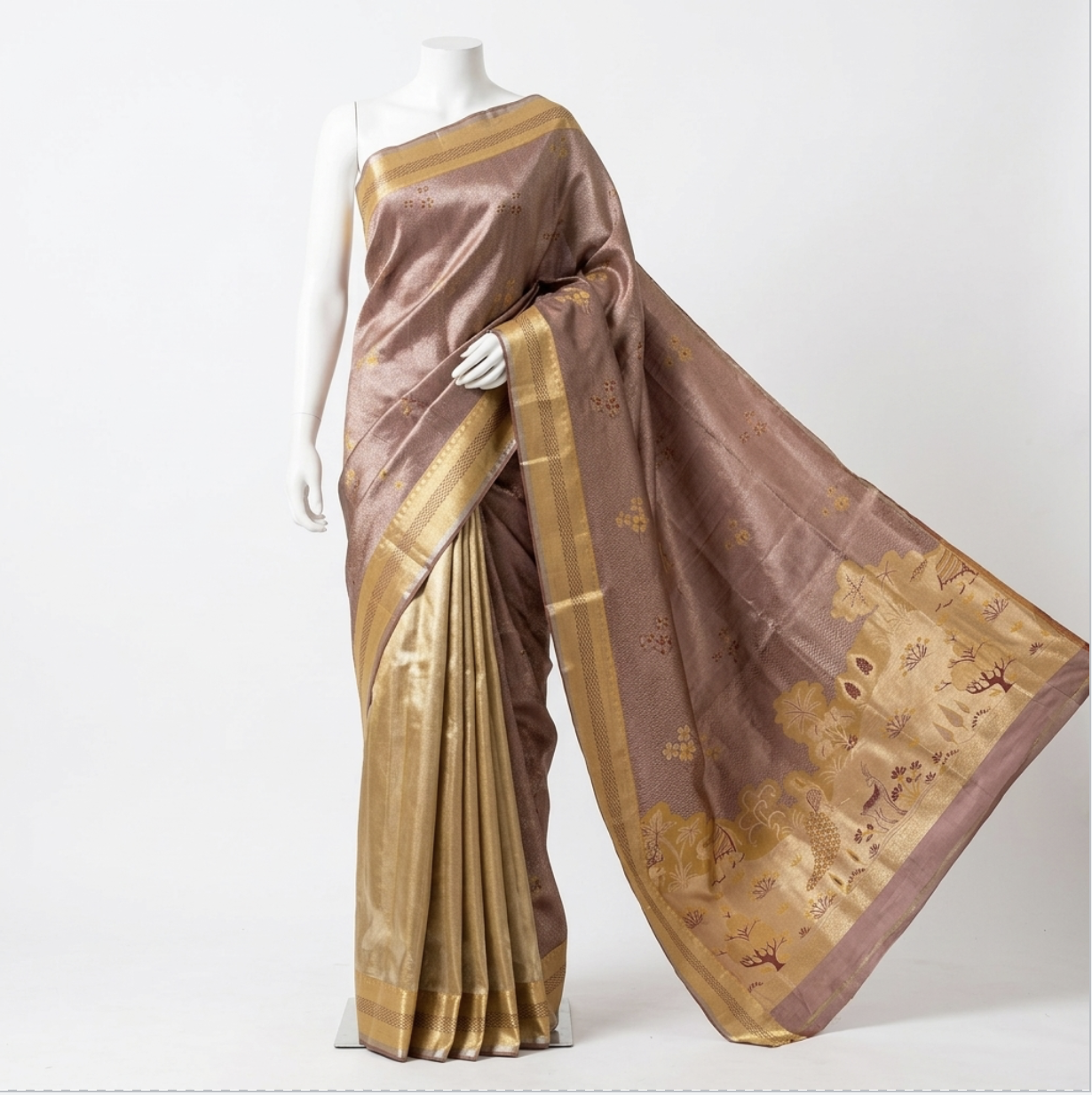 Rose Gold Signature Zari Saree